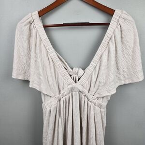 FREE PEOPLE La La Maxi Dress Cream Womens Sz SP Oversized Beach Dress Cover-up